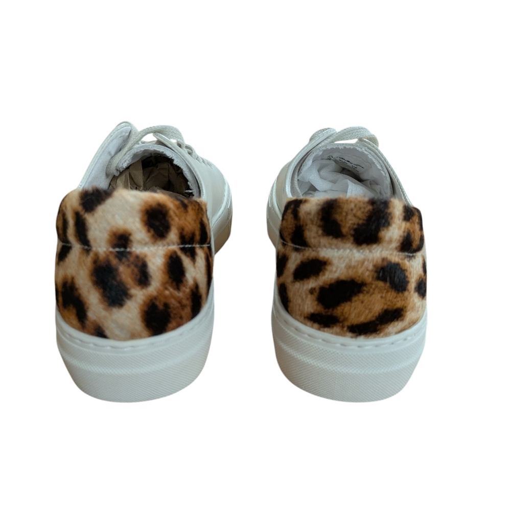 ABLE Emmy Bone/Cheetah Leather Sneakers Size 10 - Picture 6 of 13
